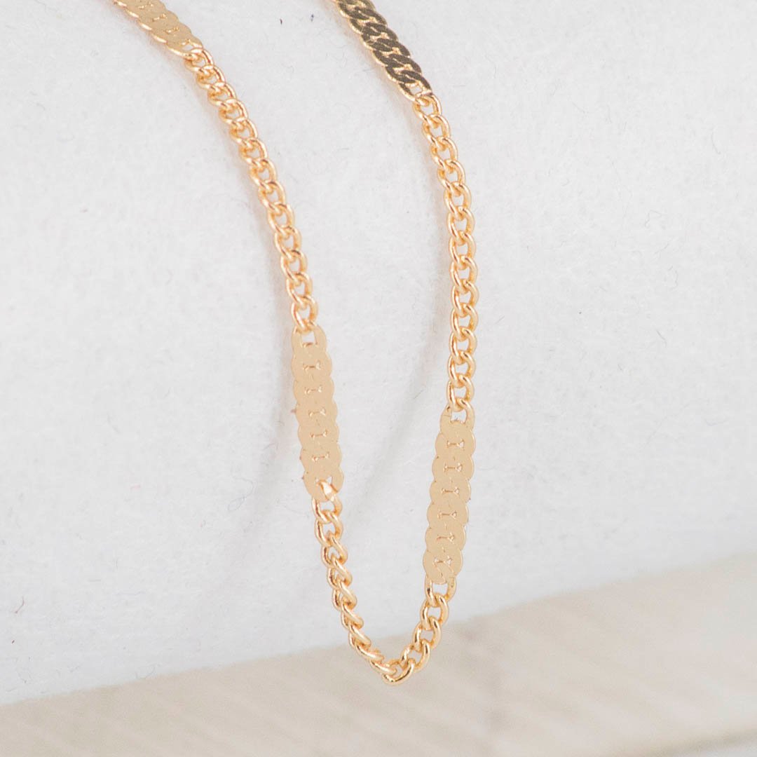 CADENA CUBANA DESTELLO ALARGADO 2MM-45CM