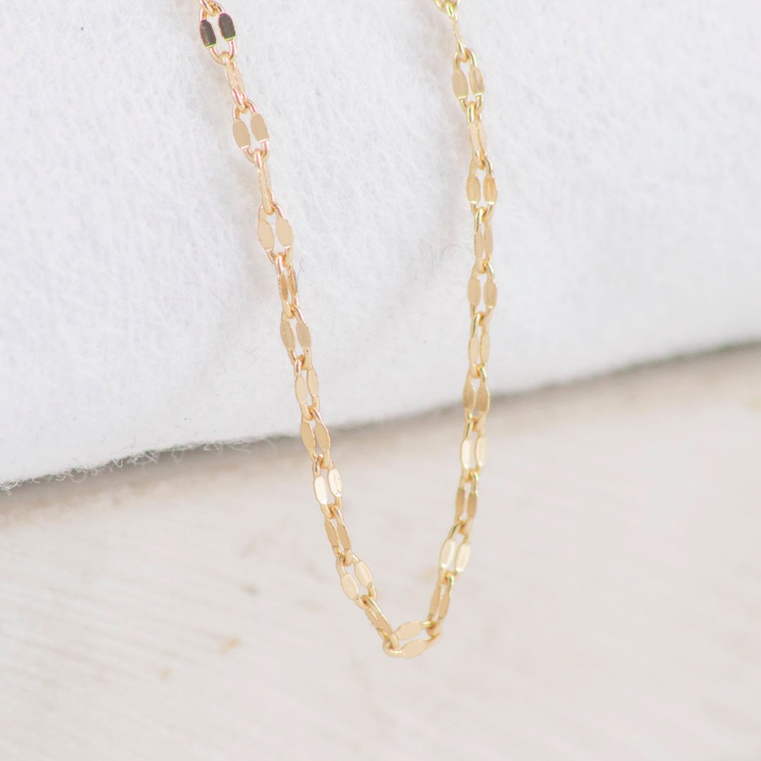 CADENA AROS DIAMANTADOS CRUZADOS 1.5MM - 50CM