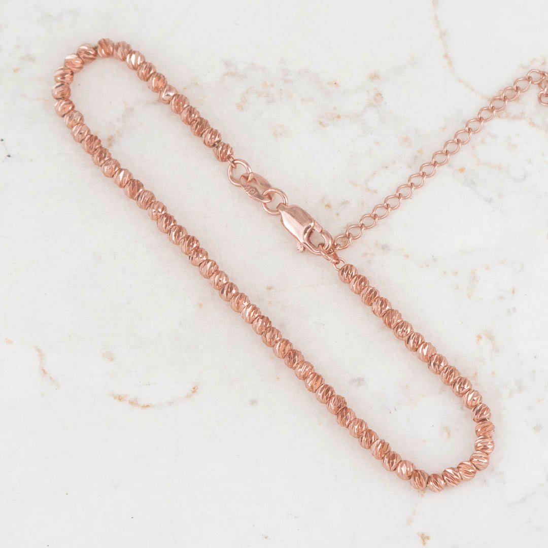 PULSERA BALIN MARTILLADO 3MM ORO ROSA