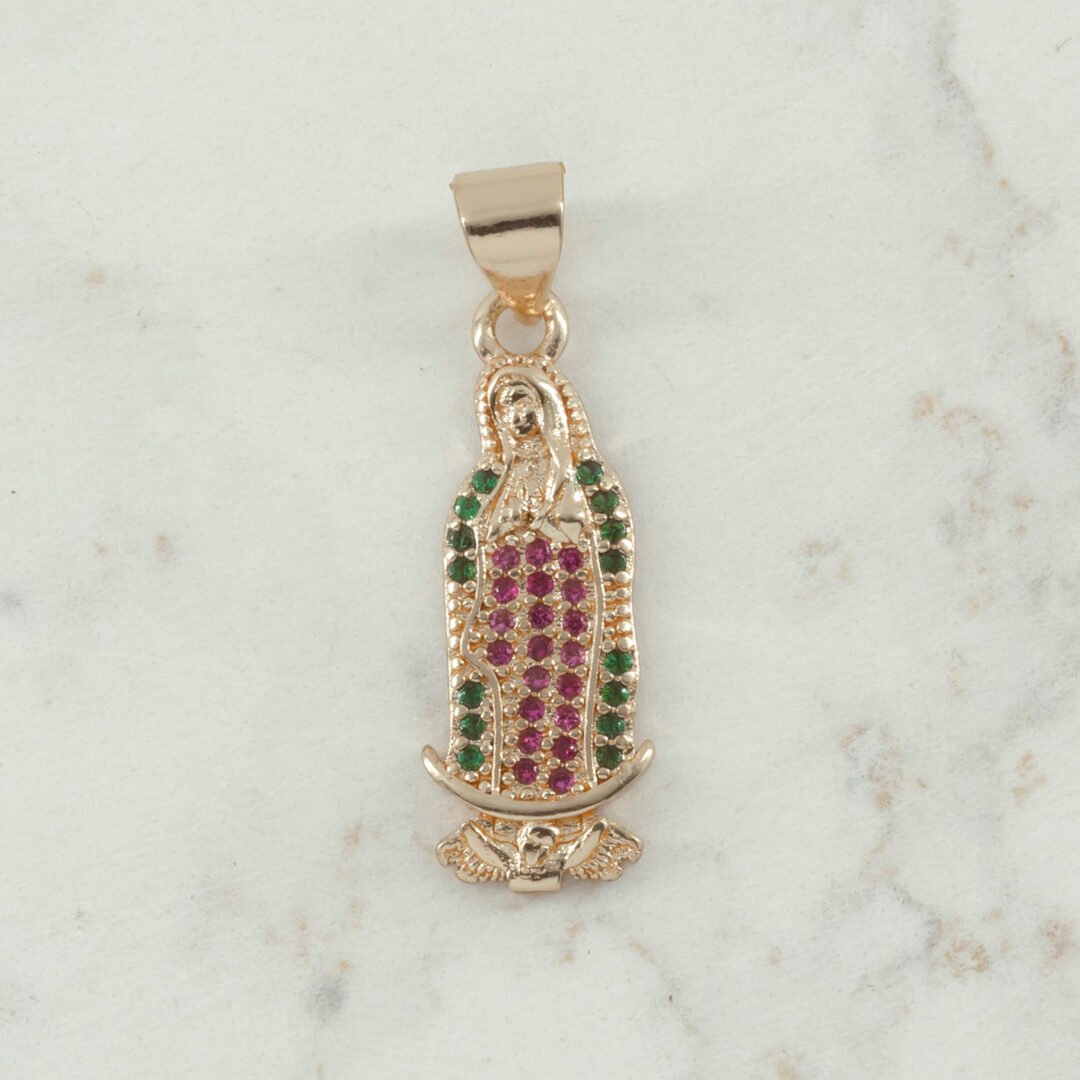 DIJE GUADALUPE CIRCONIAS COLORES