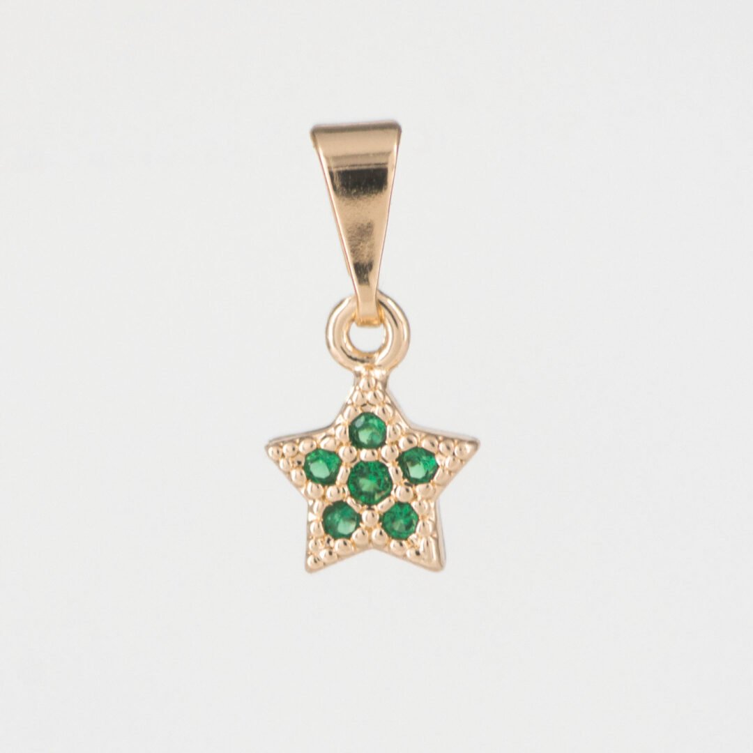 DIJE ESTRELLA CIRCONES ESMERALDA