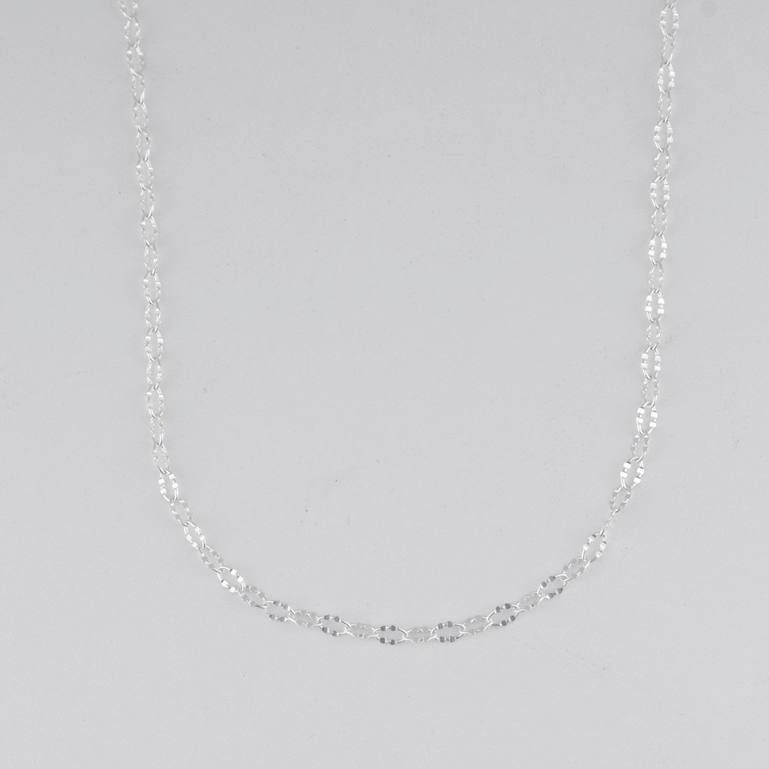 CADENA AROS DOBLES DIAMANTADOS CRUZADOS 2.5MM-45CM