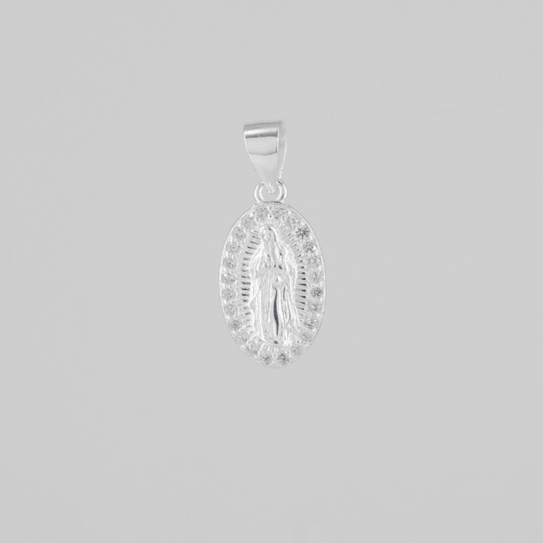 DIJE GUADALUPE MACIZA BORDES CIRCONES