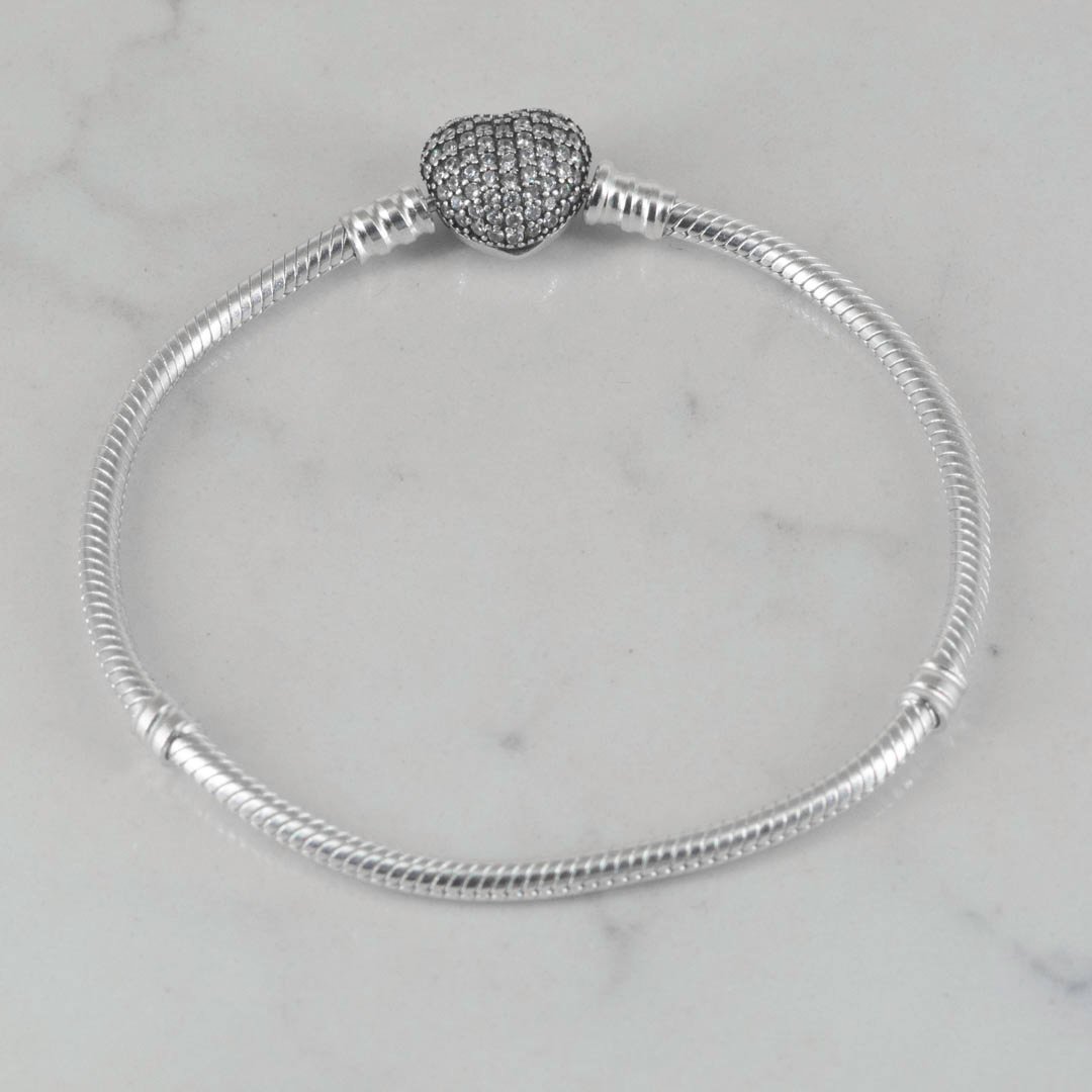 BRAZALETE PANDORA CORAZON FULL CIRCONES T19