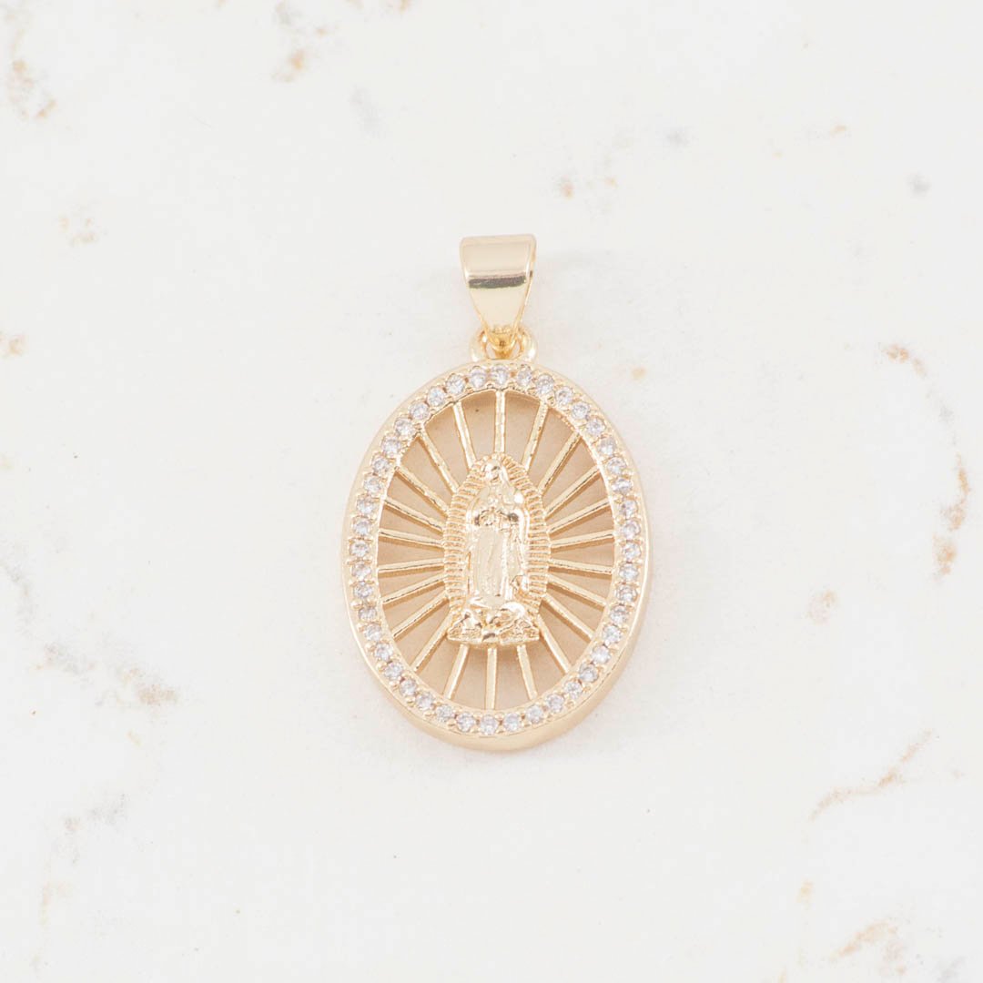 DIJE VIRGEN GUADALUPE LINEAS MARCO CIRCONES