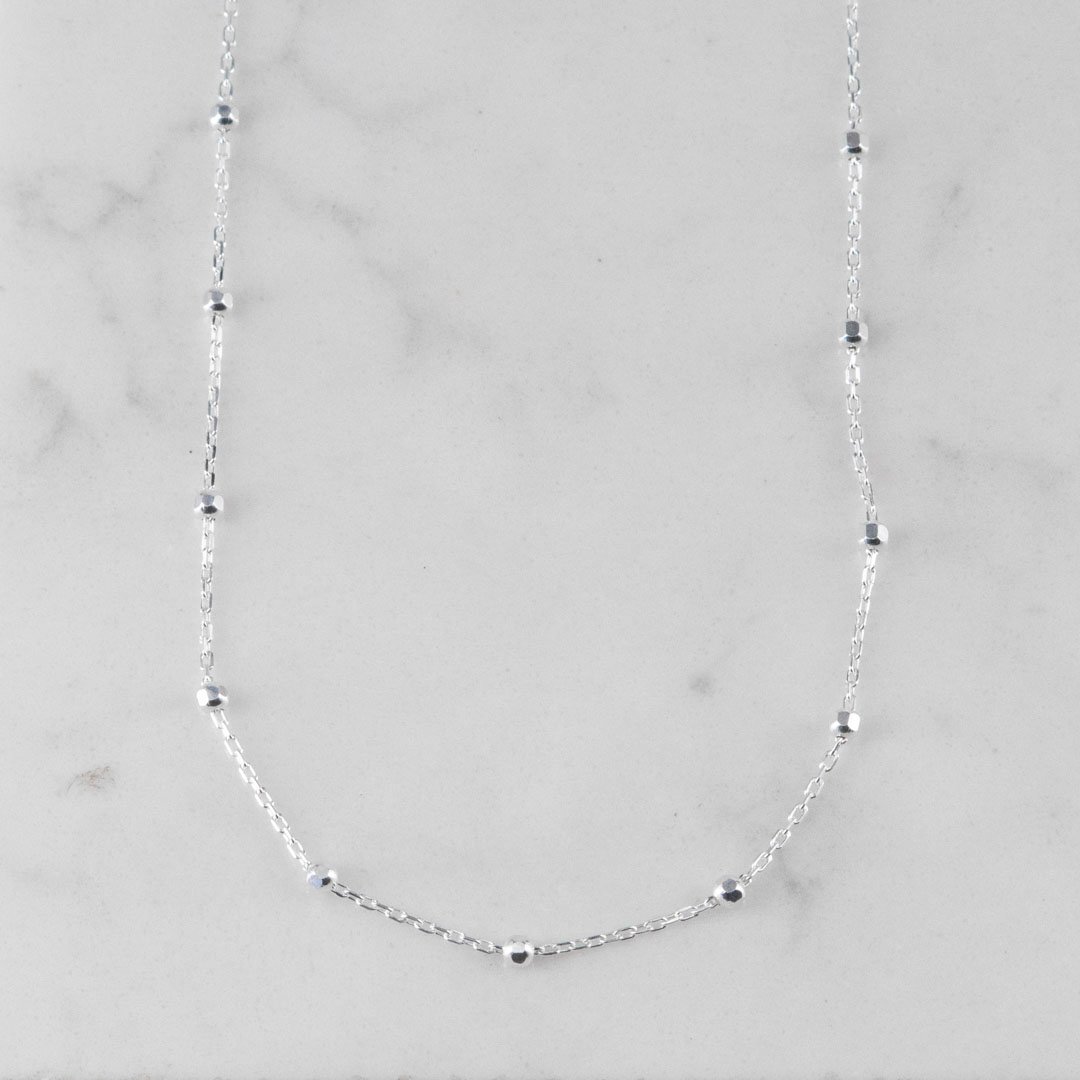 CADENA JUEGO BOLITAS DIAMANTADAS 2.5MM-45CM