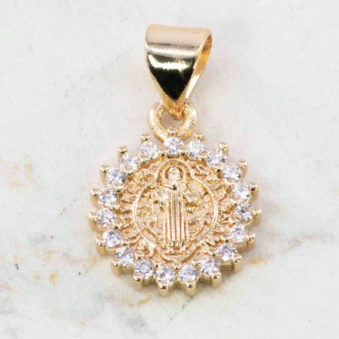 DIJE SAN BENITO BORDE CIRCONES PEQUEÑO