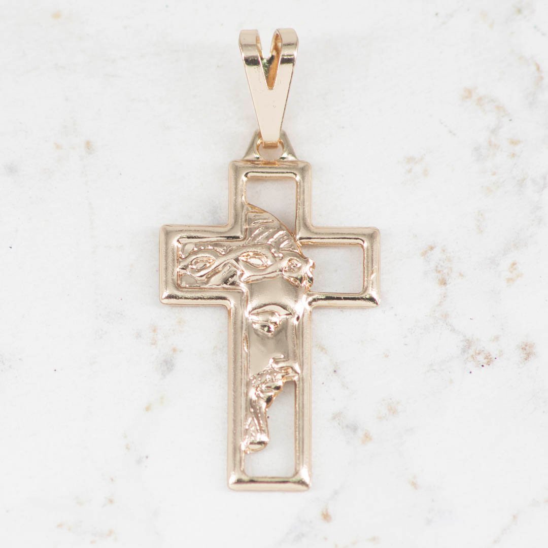 DIJE SILUETA CRUZ ROSTRO