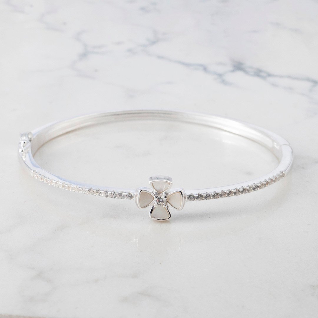 PULSERA ARO CIRCONES TREBOL